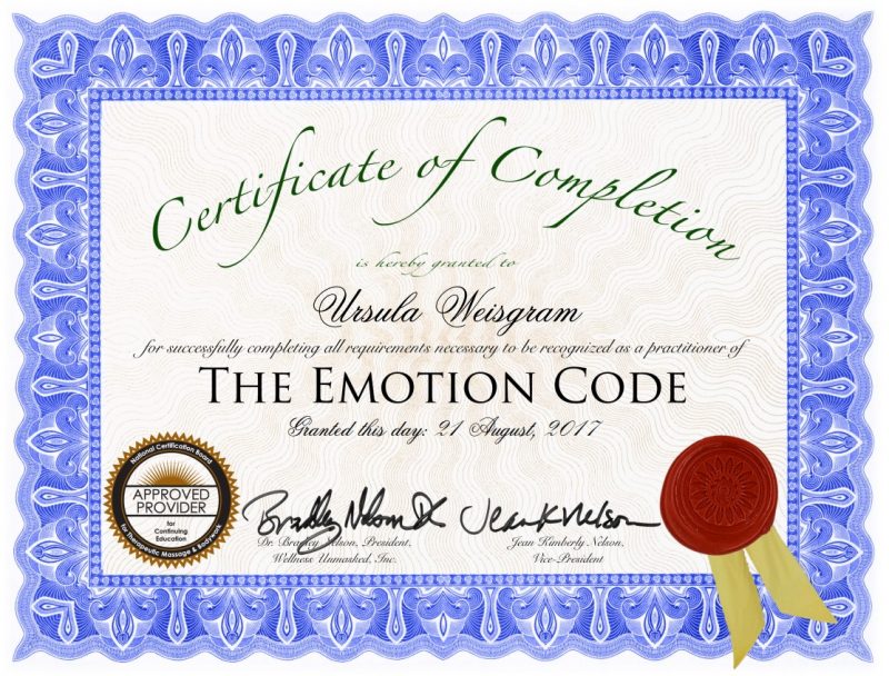 Zertifikat The Emotion Code